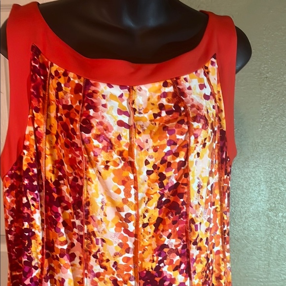 Glamour Sequin Embellished Red and Orange Midi Dress - Picture 2 of 6